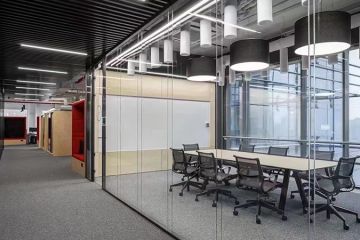 辦公室雙層全景拼縫玻璃隔斷-打造極致辦公體驗